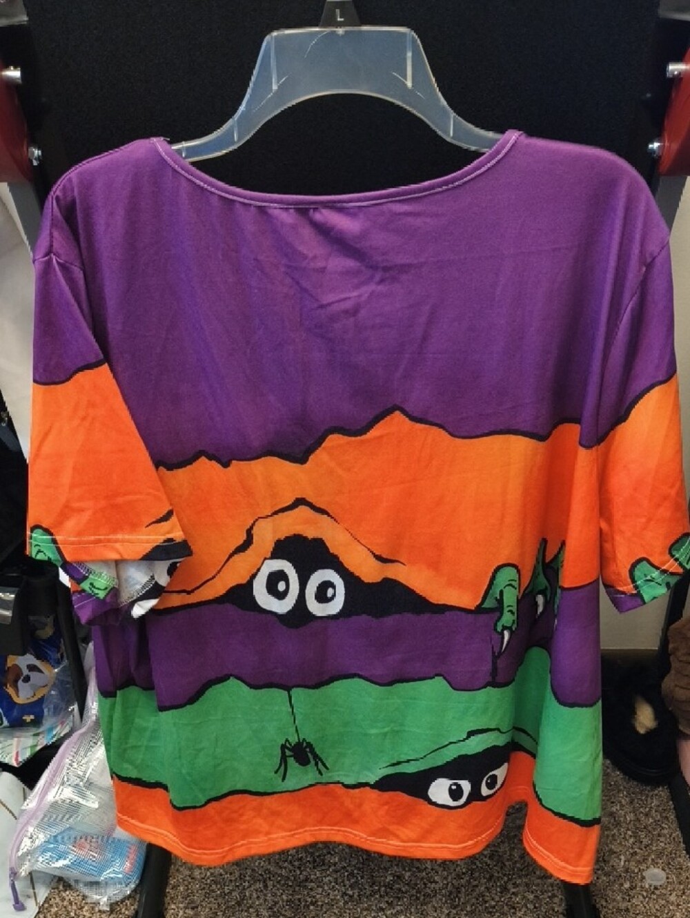 SHEIN Purple Trim Casual Top with Orange Accents - Picture 3 of 3
